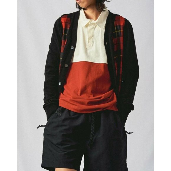 Comme Des Garcons Other - COMME DES GARCONS Mens New M Wool Check Cardigan Sweater In Black Multi $450